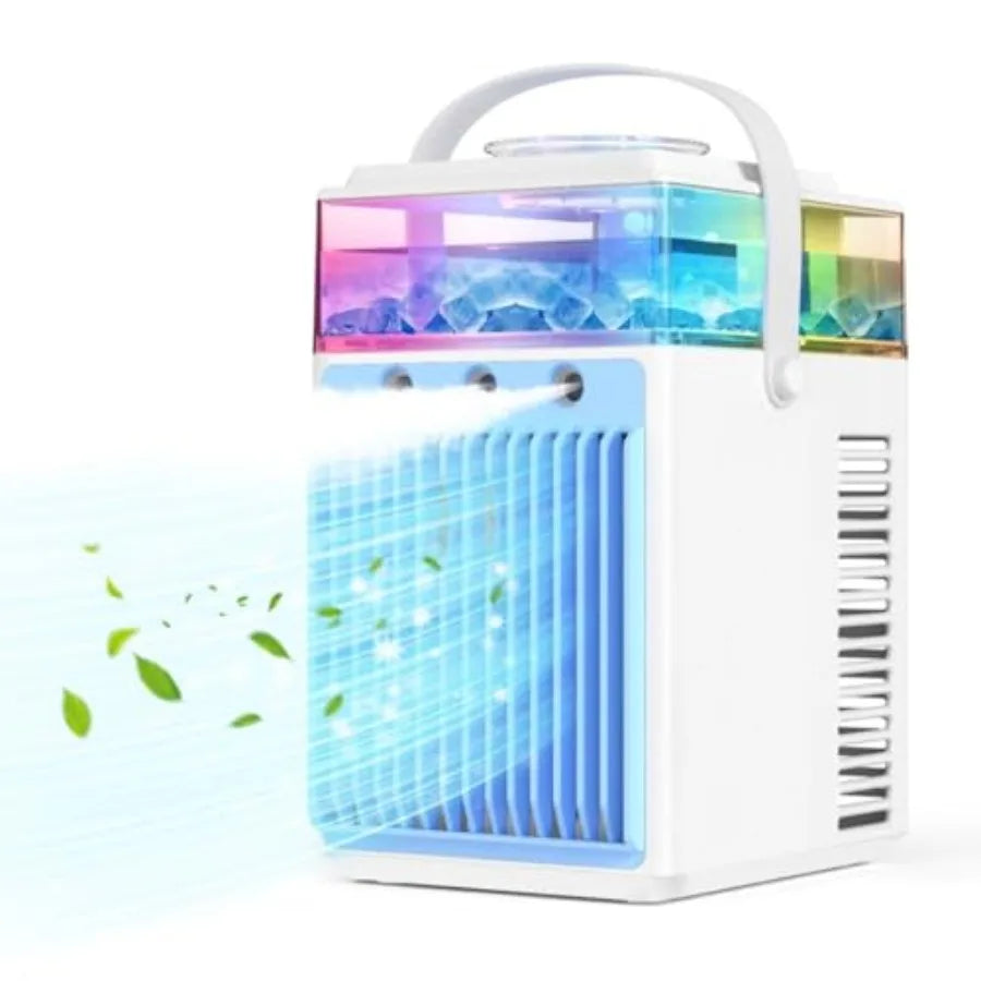 Portable Air Conditioners, 4-IN-1 Evaporative Air Cooler with App Control, 800ml Water Tank, Rechargeable Mini Air Conditioner,